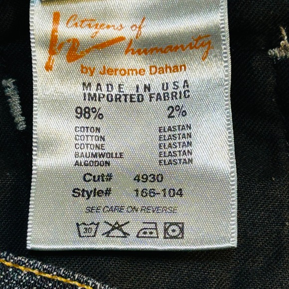 Citizens of Humanity Bootcut Jeans Sz 24 Studded Pocket USA Made Distressed - Picture 8 of 16
